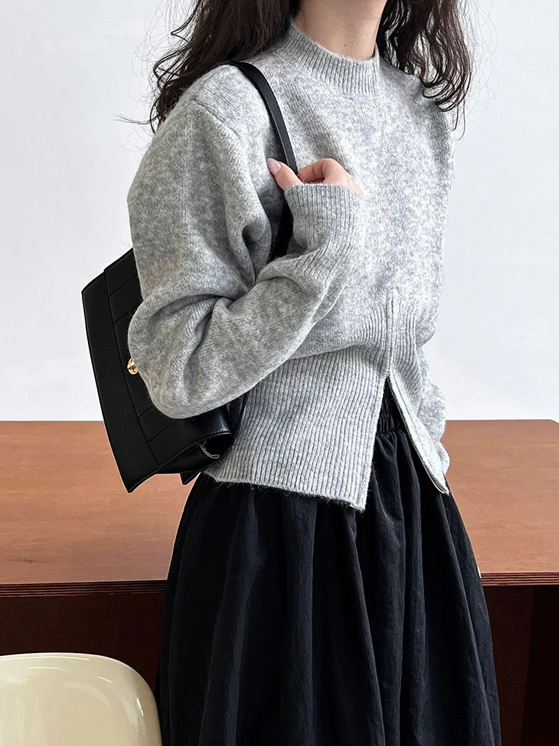 Sweater Women Winter Pullover Girls Sweater Oversize Knitting Tops Vintage Long Sleeve Fall Female Knitted Outerwear Warm Pull