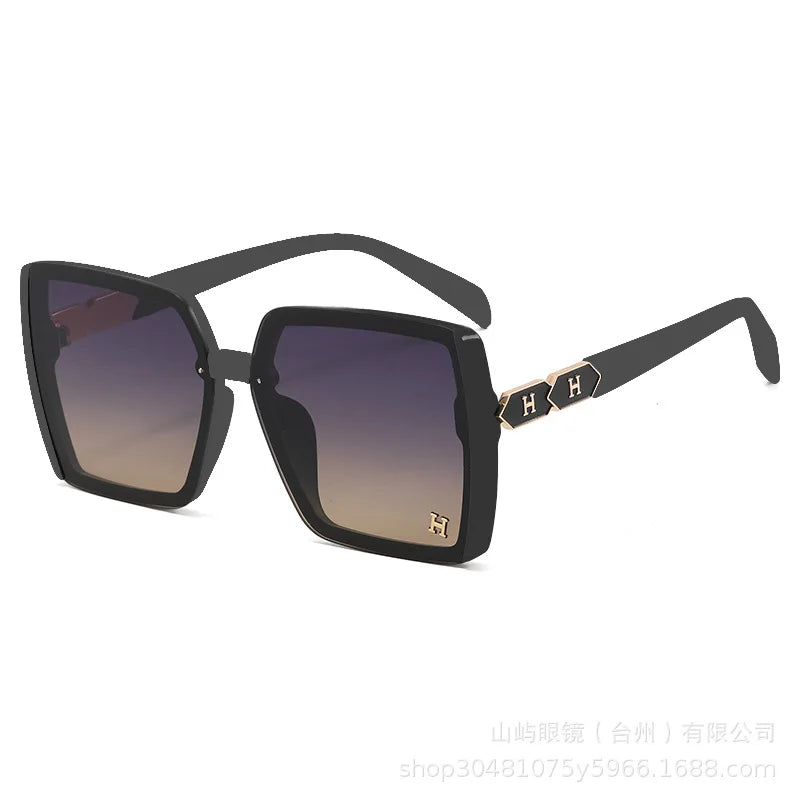 Women's Sunglasses Fashion Big Fram Personality Letter Solid Color Simple Popular Sunglasses Okulary Przeciwsłoneczne Damskie