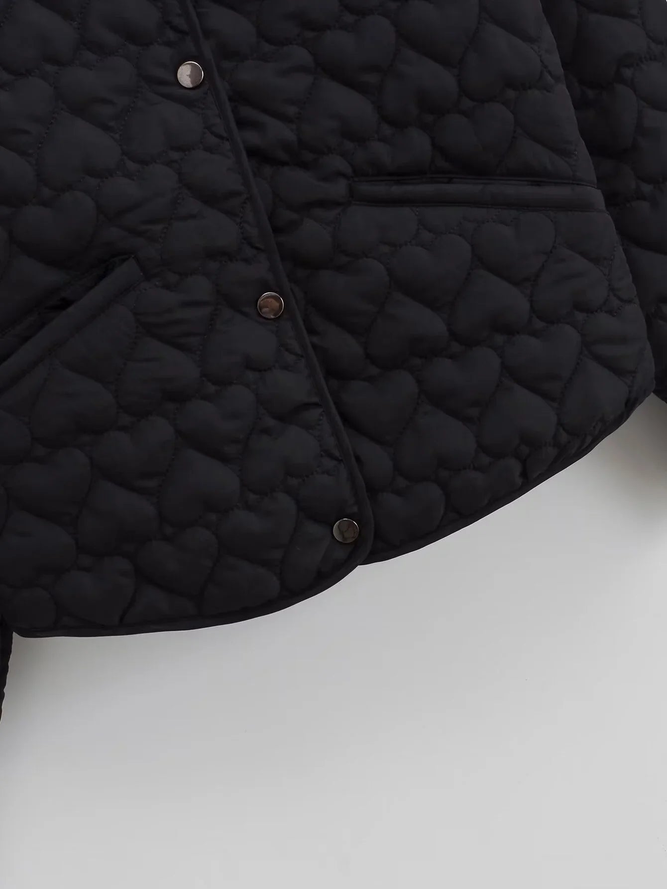Women's outerwear 2025 heart-shaped quilted cotton jacket women's Korean round neck jacket cotton jacket