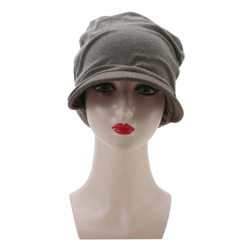 Knitted Hat Women's Autumn And Winter Head Cap Fashion Solid Color Outdoor Windproof Keep Warm Thicken Knitted Hats