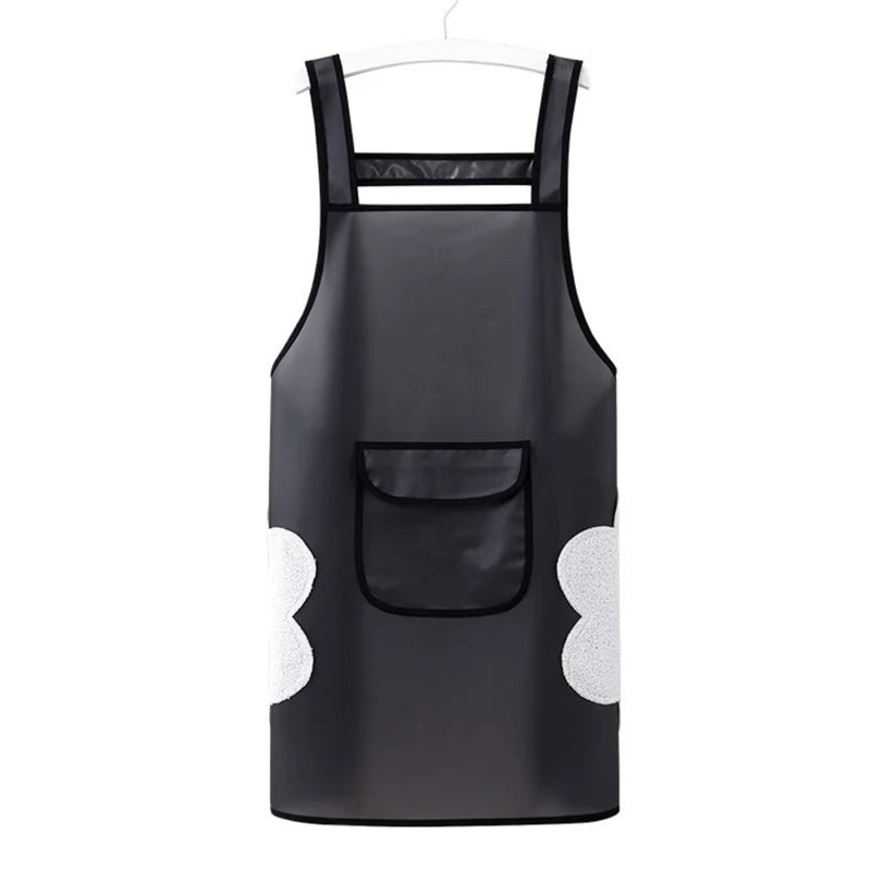 Kitchen Waterproof Apron Transparent Ladies Men Home Aprons Wipeable Oil Resistant Baking Accessories BBQ Restaurant Cafe Aprons