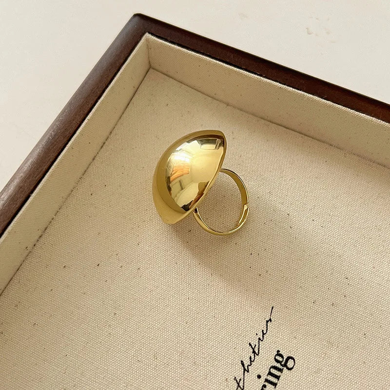 Round Metal Adjustable Ring European And American Style Personalized Fashion Ring Ladies Girls Travel Wedding Accessories 2024