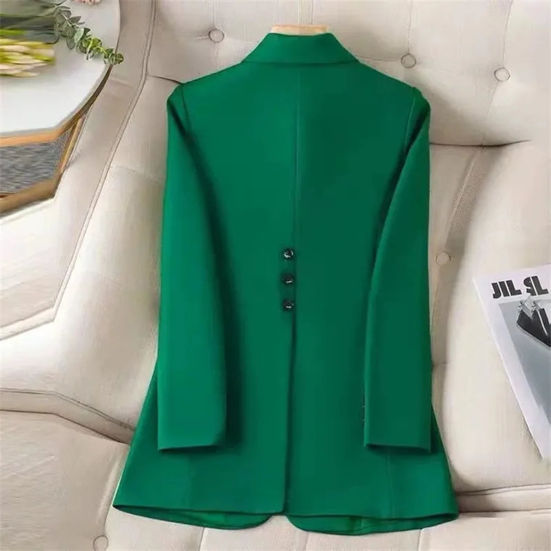 Women Blazer Office Ladies Elegant Outwear Long Sleeve Work Wear Classy Female Pink Suit African Autumn Fashion 2025 New