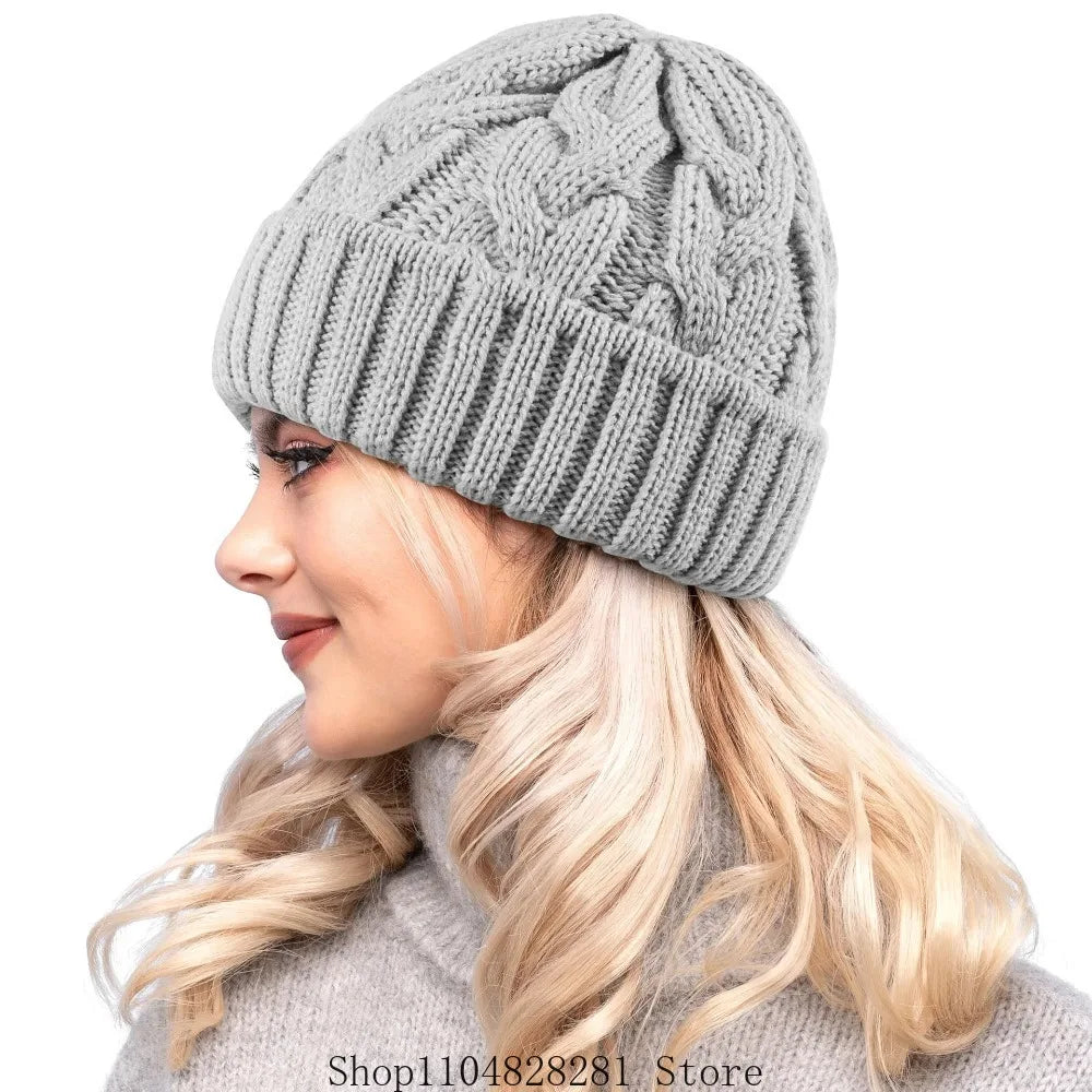 Winter Women Hat 2025 New Autumn Handmade Female Warm Cap Knitted Beanie Girl Hats Woman Bonnet Femme Chunky Thick Stretchy Hats