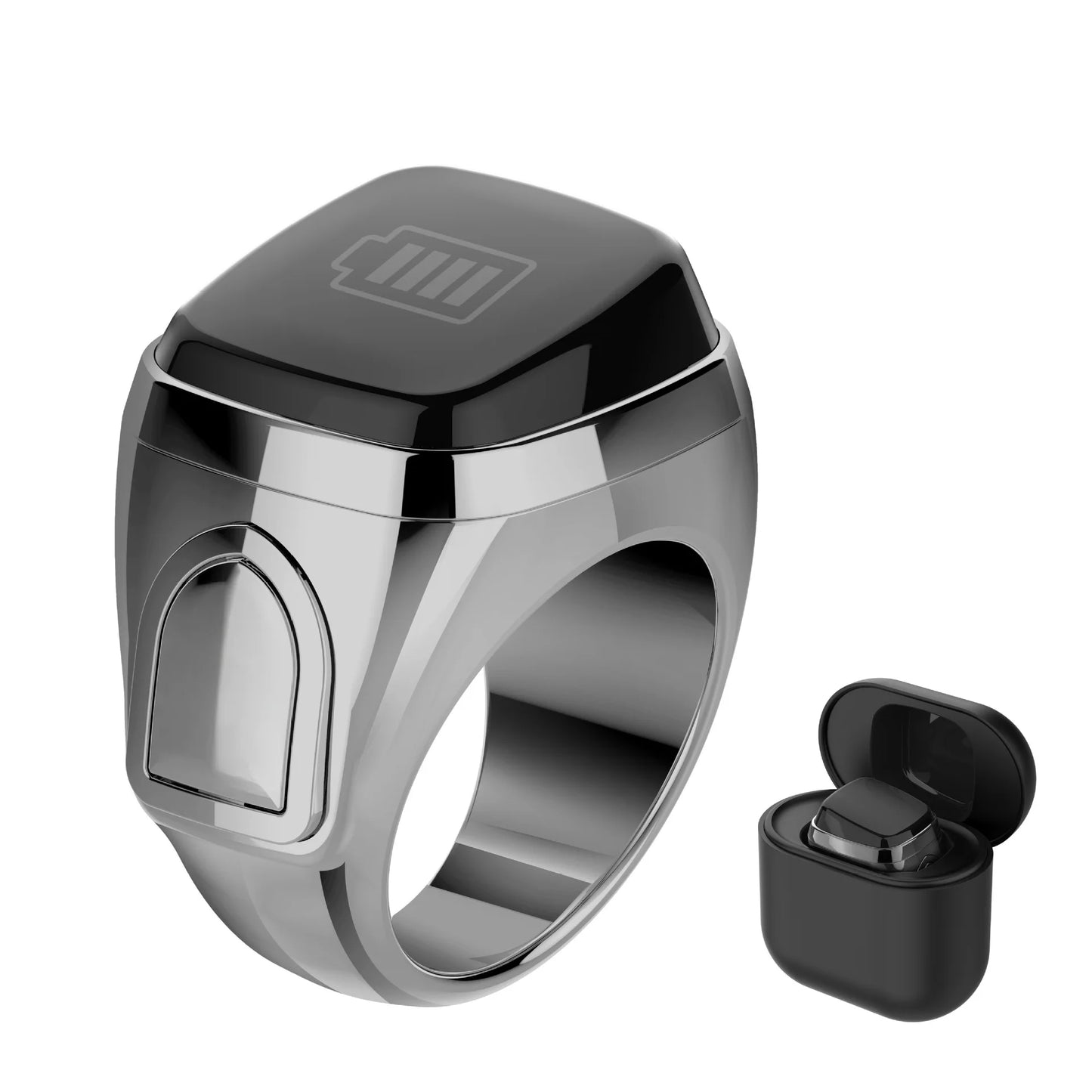 Metal Ring with Charging Compartment, Digital Display Counting, Smart Ring, Bluetooth Electronic Finger Counter