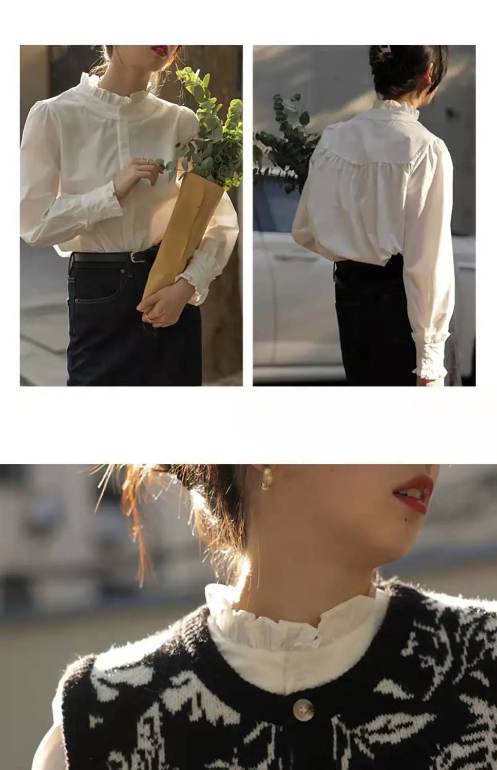 Shirts Women Temperament Design Tender Retro Sweet Korean Style Femme Ins Fashion Pure Spring All-match Daily Leisure Minimalist