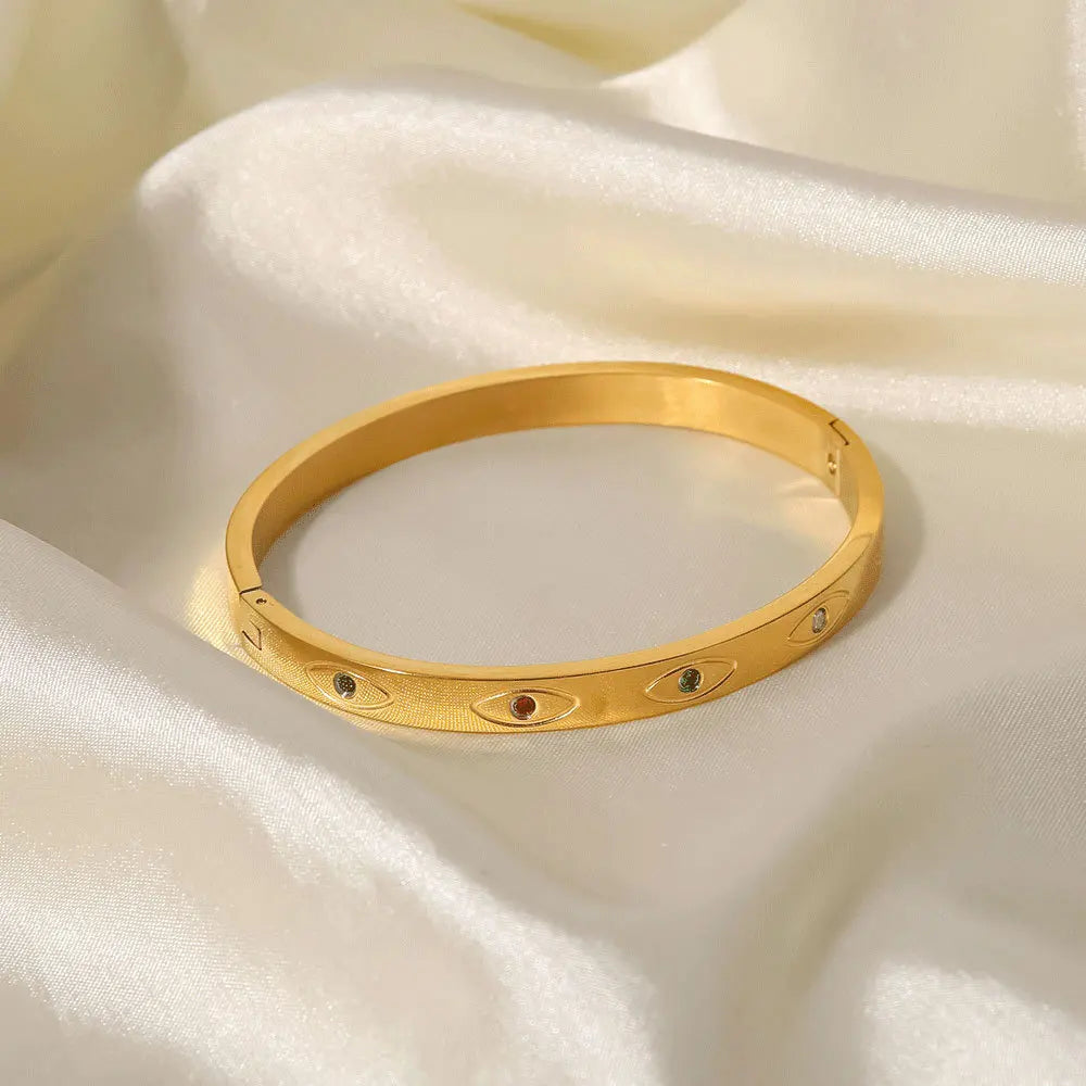 Fashion Punk Cuff Bangles For Women Dainty Zircon Inlaid Bohemia Indian Bracelets & Bangles Women's Female Cute Ladies Jewelry