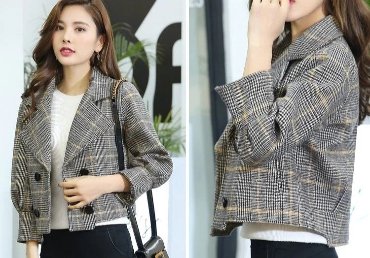 Outerwears Korean Style Wool & Blend Coats for Women 2025 New Arrivals Jacket Luxury Clothing Trend Deals In Tweed Blazer Woman