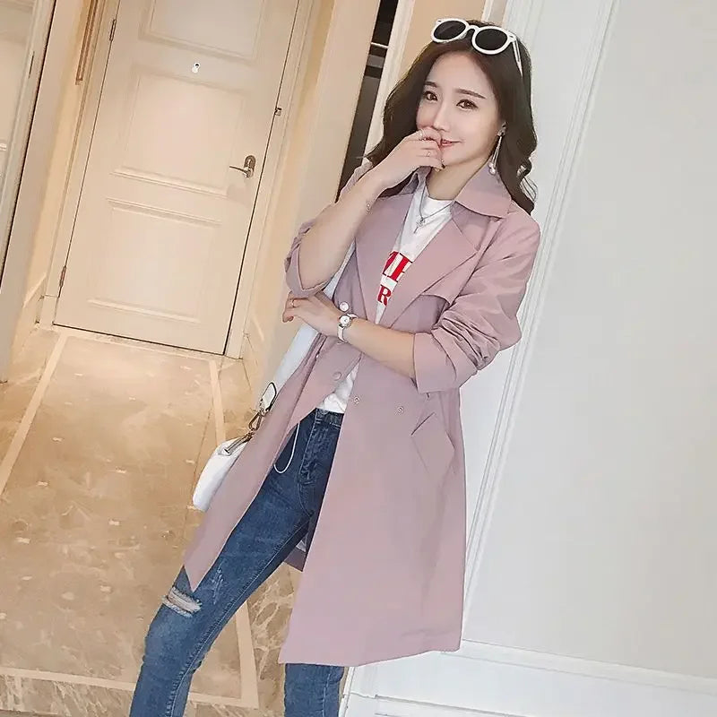 Blouson Female Coat Middle Length Women's Windbreaker Jackets Pretty Casual New in Outerwears Harajuku Great Fashion 2025 Offer