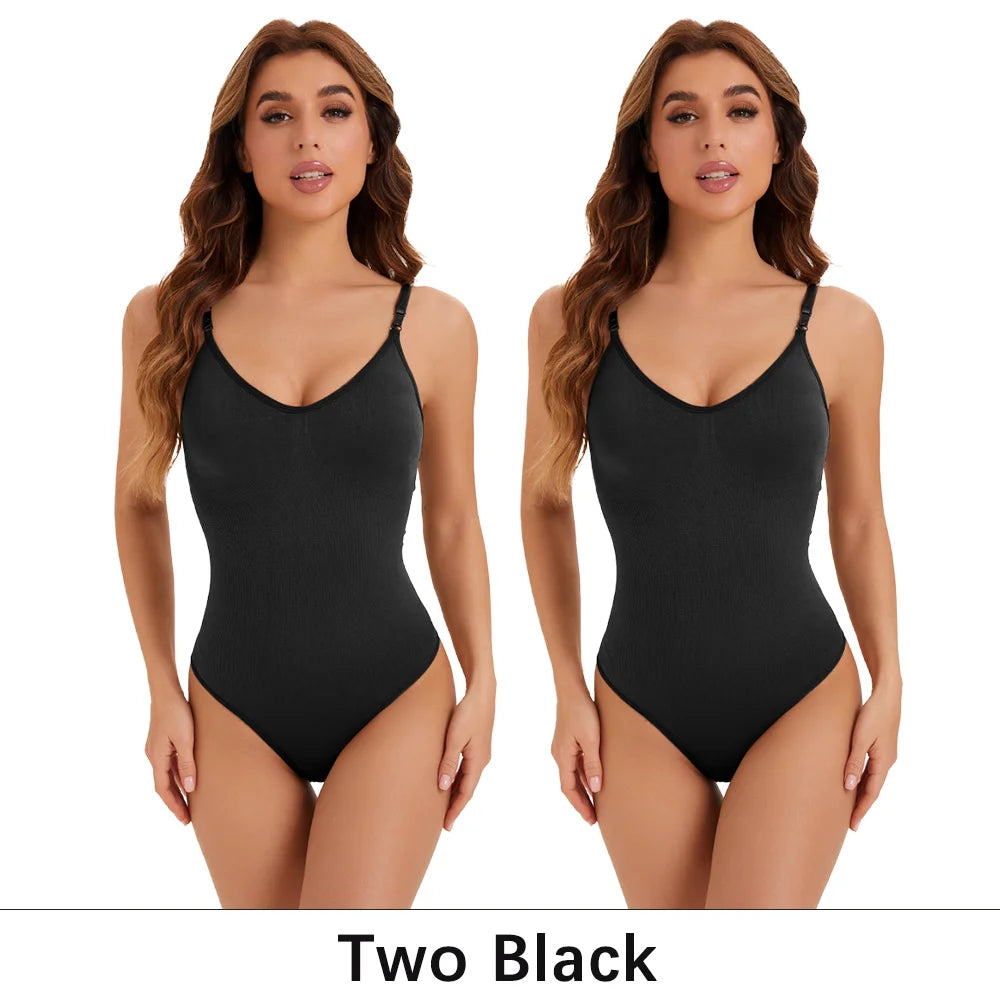 High Elastic Bodysuit for Women Tummy Control Shapewear Sexy Seamless Sculpting Thong Body Shaper Slimmer Slimming Black Tank