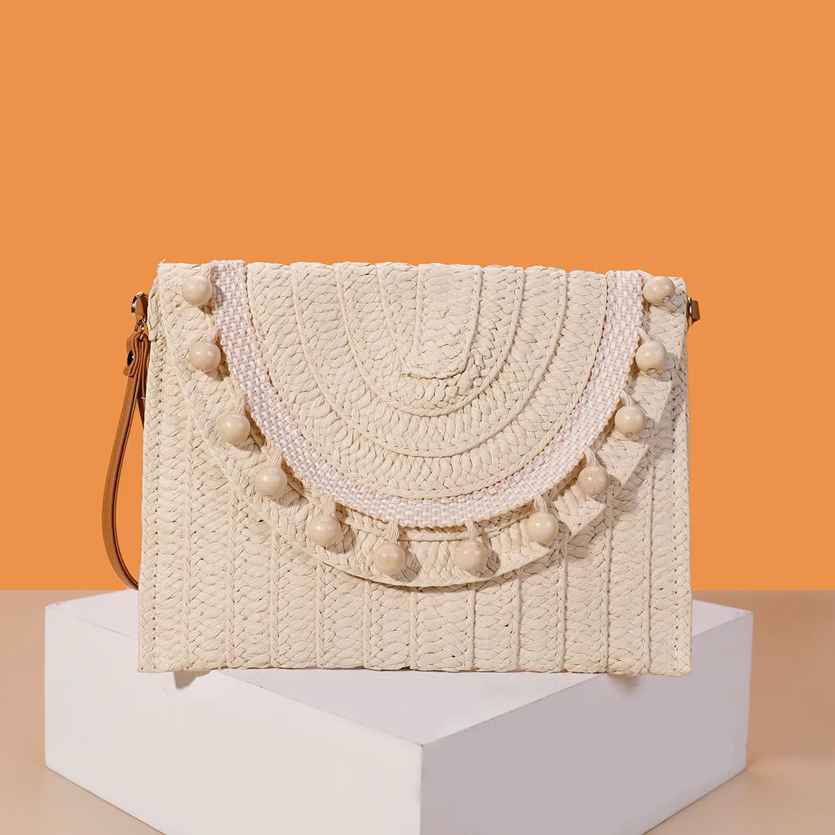 Raffia Straw Weaven Bags Fashion Ladies Wrist Clutches Summer Women Shoulder Crossbody Bags Handmade Handbags Purse Beach Bag