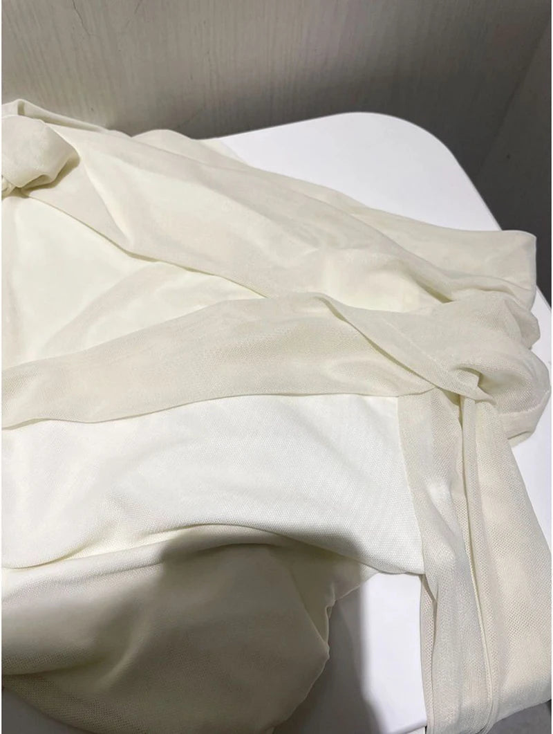 Skirts Sets Women Summer Slim Solid Irregular Skew Collar Ladies Long Sleeve T Shirt Fashion Chic Sweet Ruffles Ball Gown New