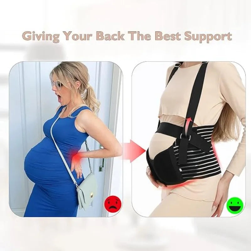 Maternity Belt Pregnancy Support Breathable Abdominal Binder Adjustable Waist Belt for All Stages of Pregnancy Postpartum