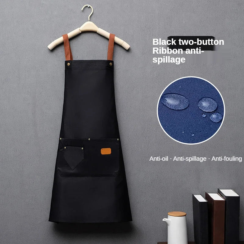 1PCS New Fashion Kitchen Aprons for Woman Men Chef Work Apron for Grill Restaurant Bar Shop Cafes Beauty Nails Studios Uniform