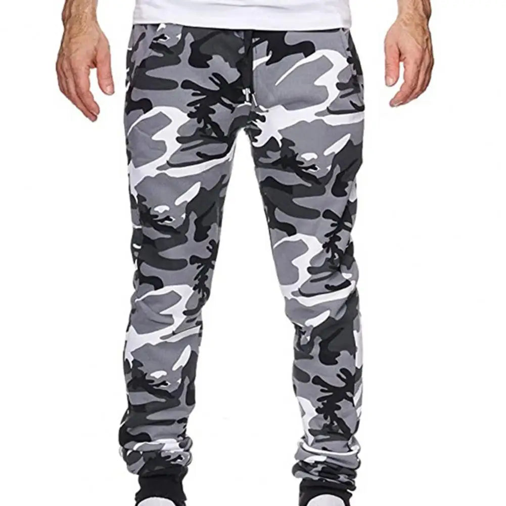 Casual Trousers Colorful Men Pants Anti-shrink Camouflage Jogger Trousers  Pockets