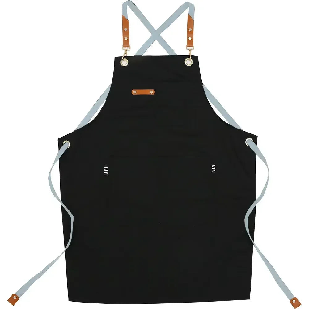 Kitchen Waterproof Apron Manufacturers Customized Logo Apron With Pockets for Restaurant Bar Shop Cafes Beauty Nails Studios