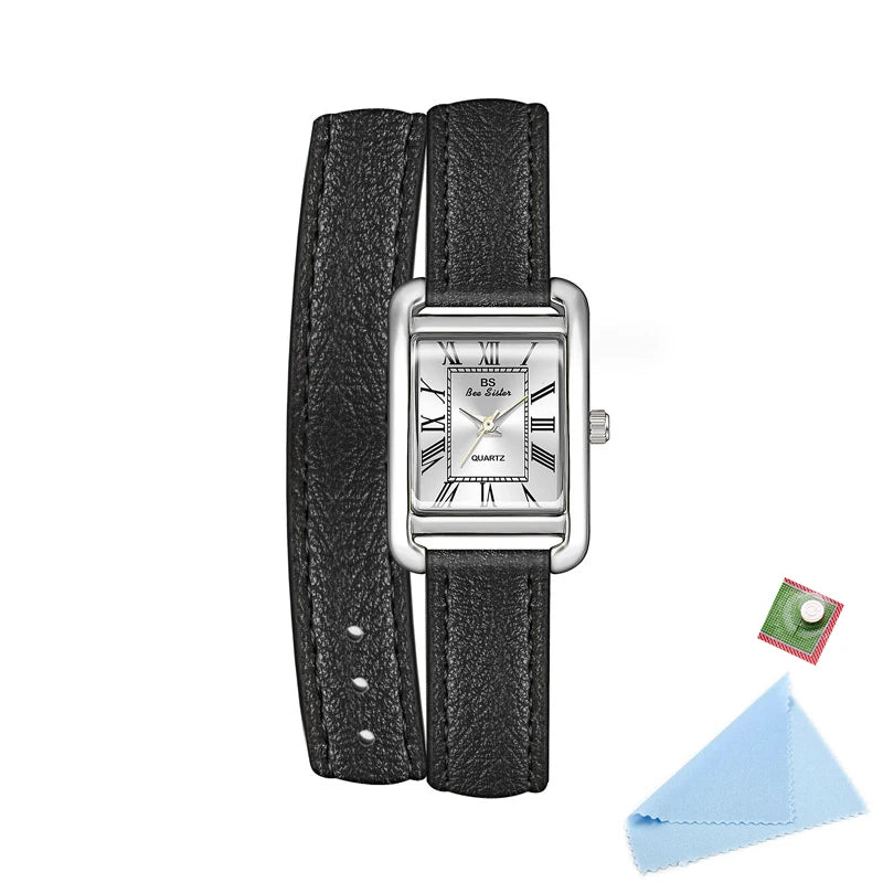 Women Watches 2025 Casual Vintage Leather Watch For Women Fashion Quartz Wristwatches Rose Gold Square Clock Gift For Girlfriend