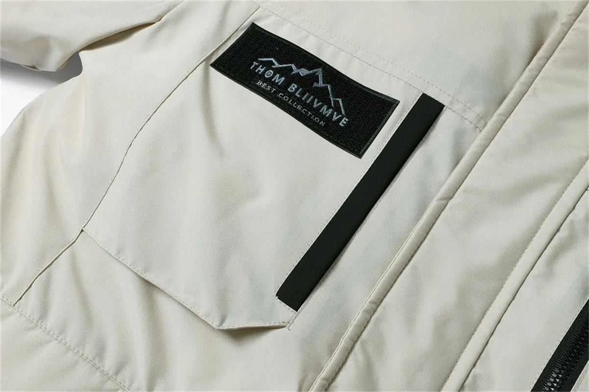 New winter jackets for men with hoods and leather collars. New high-quality waterproof jackets for men. Casual and warm jackets