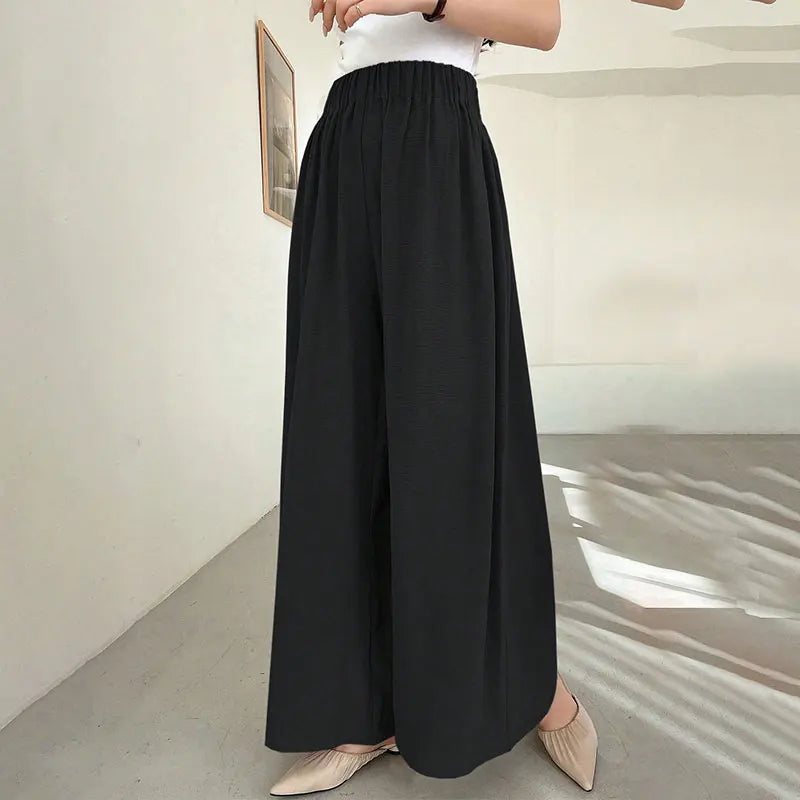 New Women's Trousers Summer Streetwear Fashion Casual Slim Knitted Pants Clothing Black Sexy Elegant Female Versatile Trousers