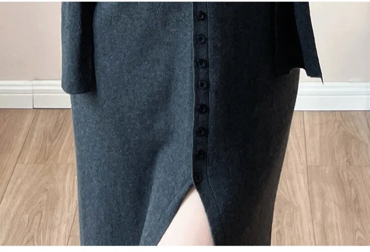 Maternity Dress for Pregnant Women  Knit Sweater Dress Cozy Loose Fit Elegant Autumn Pregnancy Outfit with Relaxed Vibes