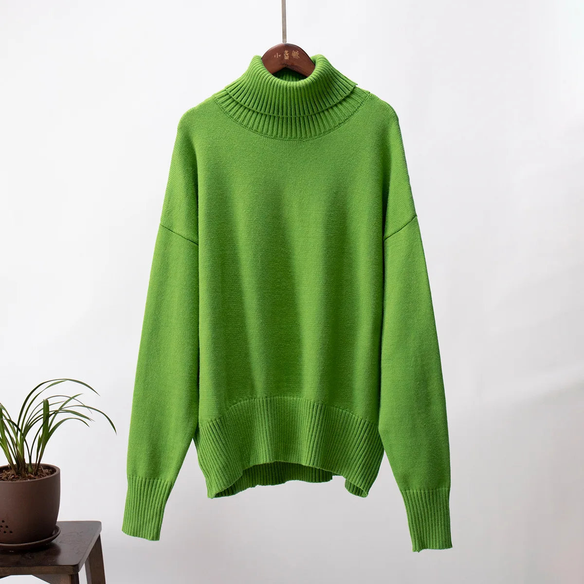 Sweater for Woman Autumn Winter New High Neck Thickened Warmth Knitted Sweater Fashionable Casual Loose Sweaters Pullovers