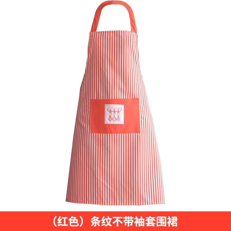 Fashionable Striped Apron For Home Kitchen Cooking Long Sleeved Women's Cute Anti Stain Work Dining Work Clothes Smock