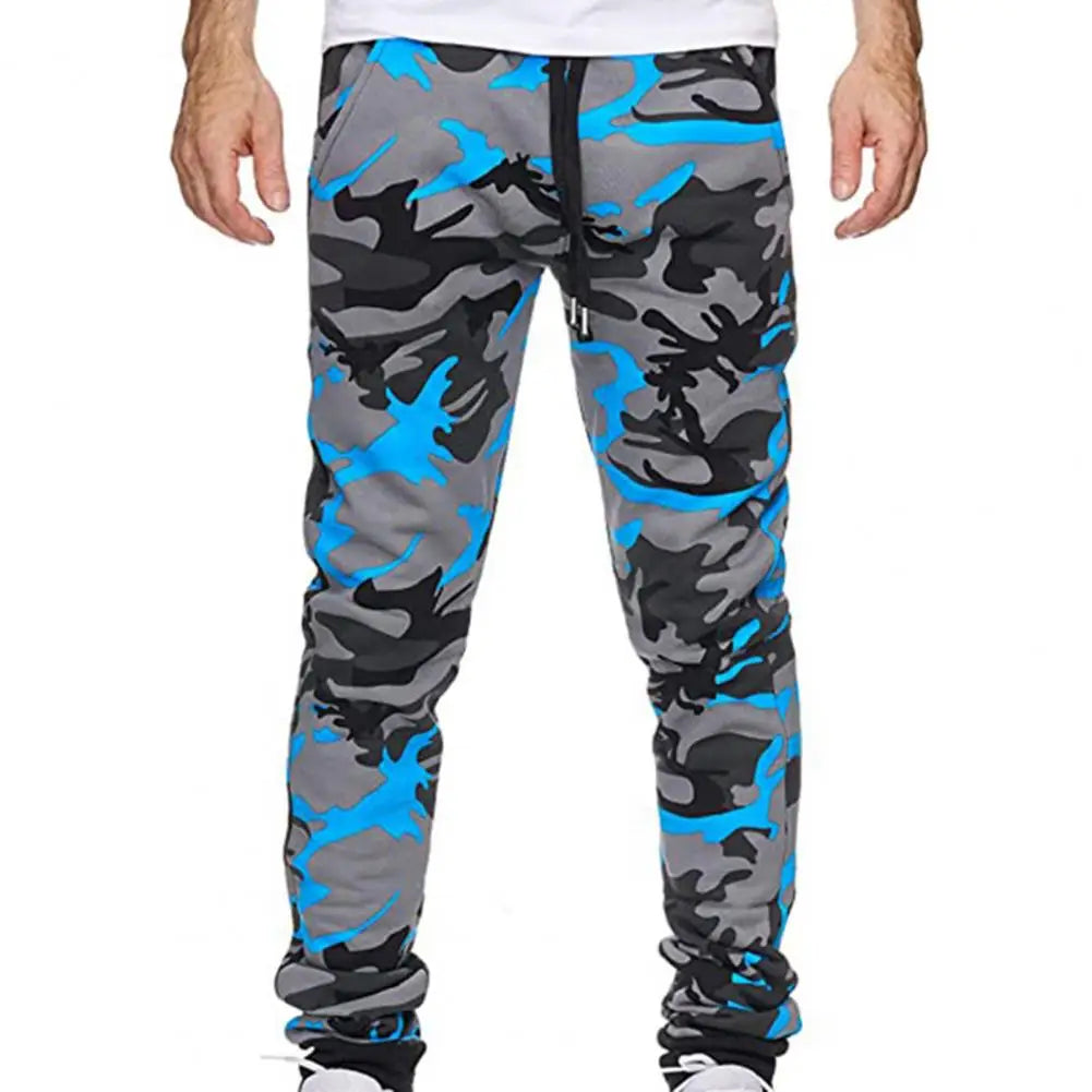 Casual Trousers Colorful Men Pants Anti-shrink Camouflage Jogger Trousers  Pockets