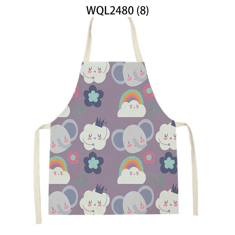 Kitchen Aprons for Women Linen Bibs Household Cleaning Apron Home Waterproof Chefs Cooking Baking Apron for Child