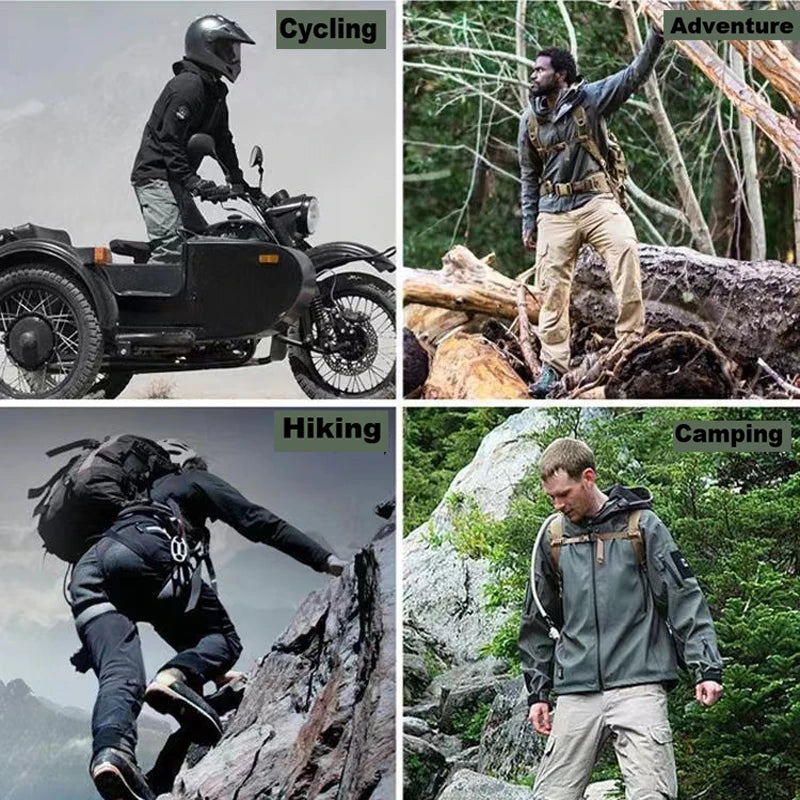 Tactical Military Men Winter Autumn Fleece Waterproof Jackets Sports Hiking Camping Climbing Outdoor Hooded Coat Hunting Combat