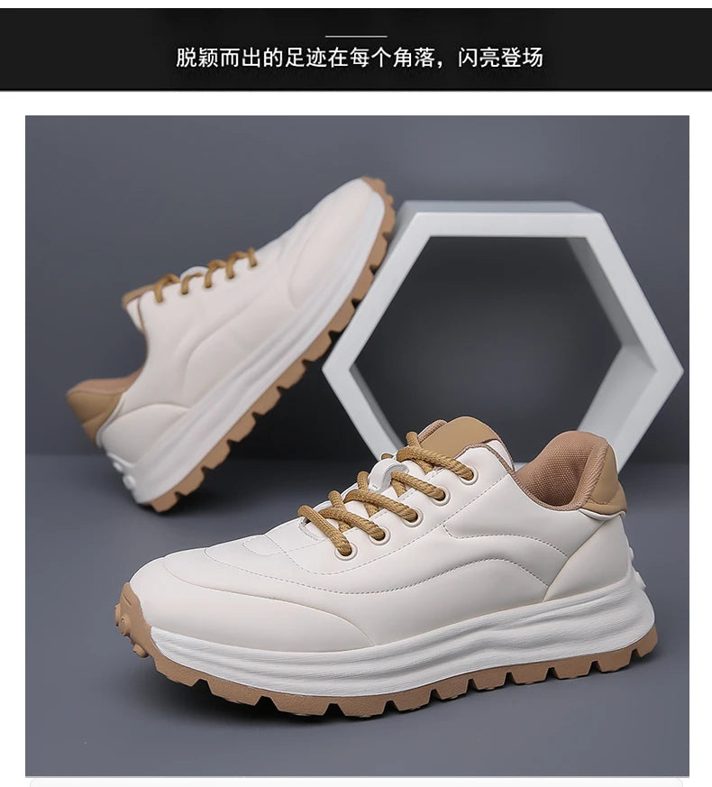 2025 New High-Quality Casual Sports Shoes With Breathable Leather Surface Anti Slip Soft Sole Round Toe Sports Shoes 38-44