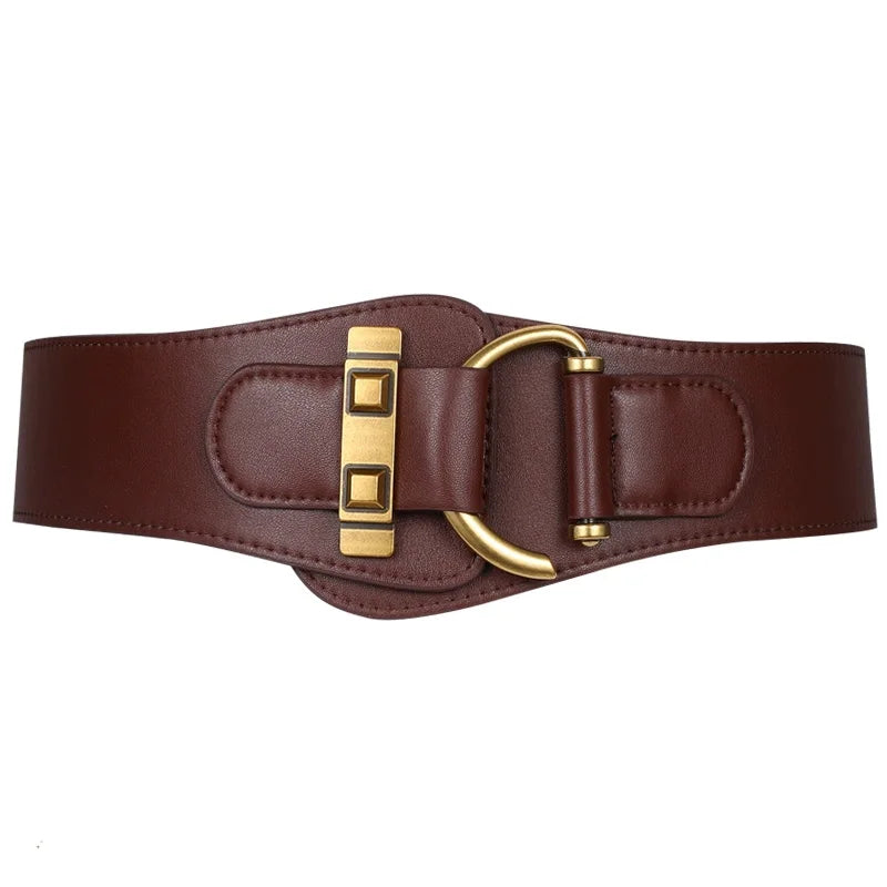 Designer Belts For Women High Quality Luxury Female Waist Stretch Cummerbunds Black Elastic Corset Belt Big Dress Waistband