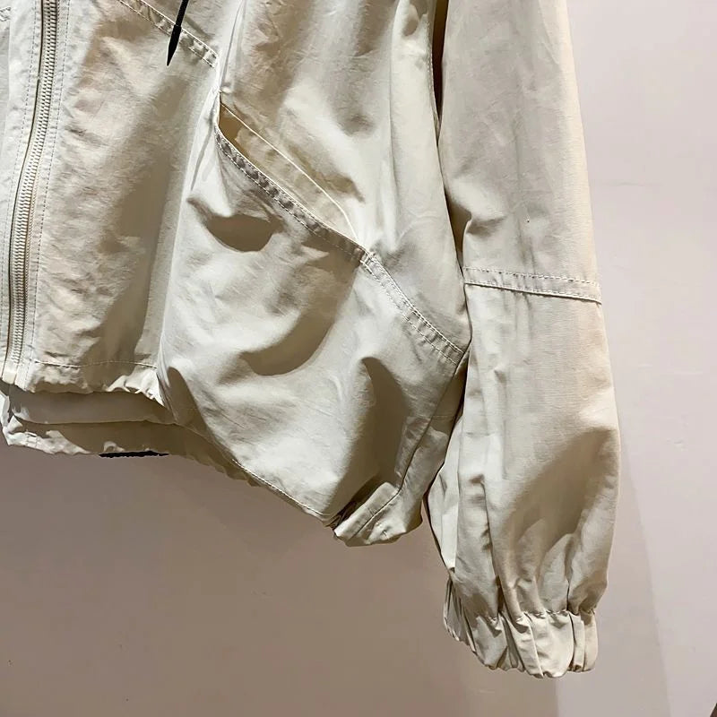 Jackets Women Hooded Summer Sun-proof Zipper Coats Thin Loose See Through Outerwear Breathable Outwear Lightweight Clothes