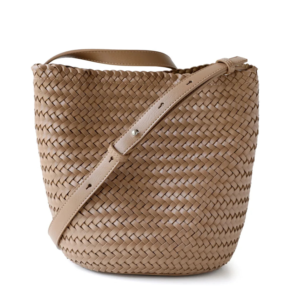Motingsome Handwoven Bag Women's Bucket Luxury Designer Bags Niche Casual Bucket Bag Handmade French Retro Shulder Purse 2025
