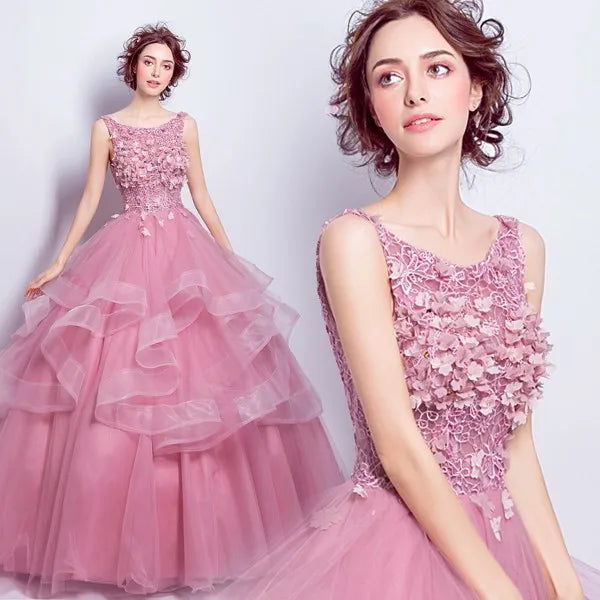 Ball Gown Evening Prom Dresses Lace Appliques Formal Prom Gowns Simple Floor-Length Vestidos