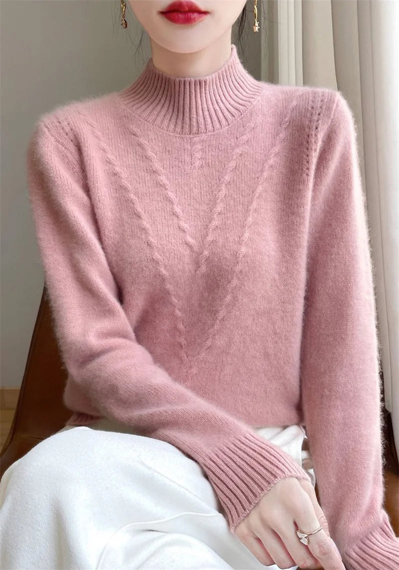 Sweater Women Knitted Sweater Turtleneck Long Sleeve Pullovers Autumn Winter Clothing Warm Jumper Tops
