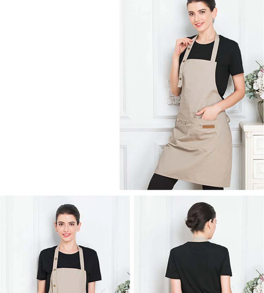 Kitchen Apron New Fashion in Cuisine: Male Chefs, Barbecues, Bars, Cafes, Beauty and Nail Studio Waterproof and Anti Fouling