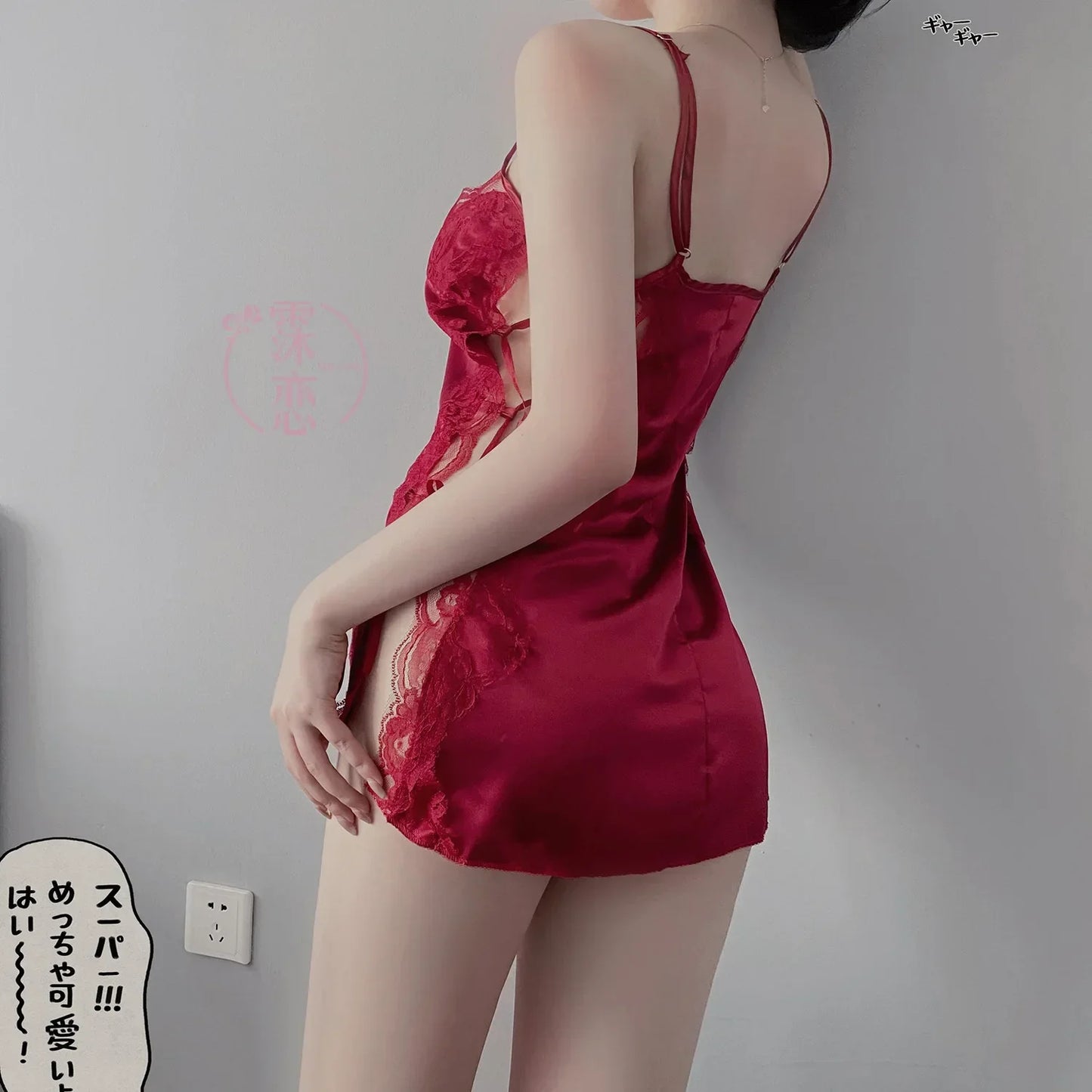 Satin Nightgown Lady Sexy Bowknot Lace Lingerie Spaghetti Strap Night Dress For Women Nighties Sleeveless Sleepwear Nightwear