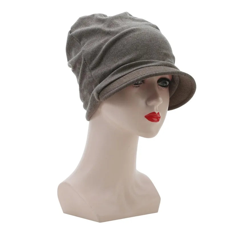 Knitted Hat Women's Autumn And Winter Head Cap Fashion Solid Color Outdoor Windproof Keep Warm Thicken Knitted Hats