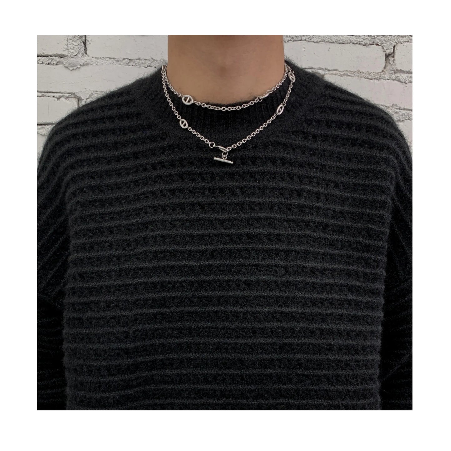 Original design sense, simple double-layer collarbone chain, high-end and trendy men's and women's necklace