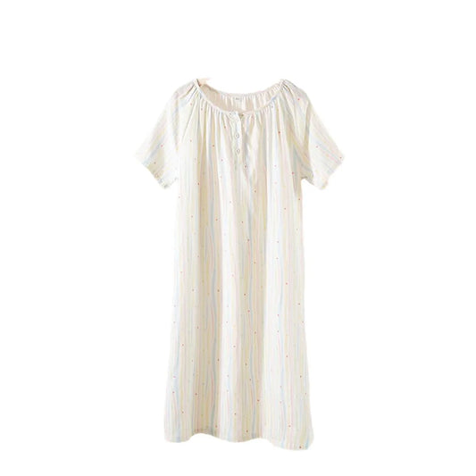Sleeping Nightdress for Women Thin Cotton Homewear Colorful Striped Printed Pink Color Girls' Home Clothes Women Nightwear