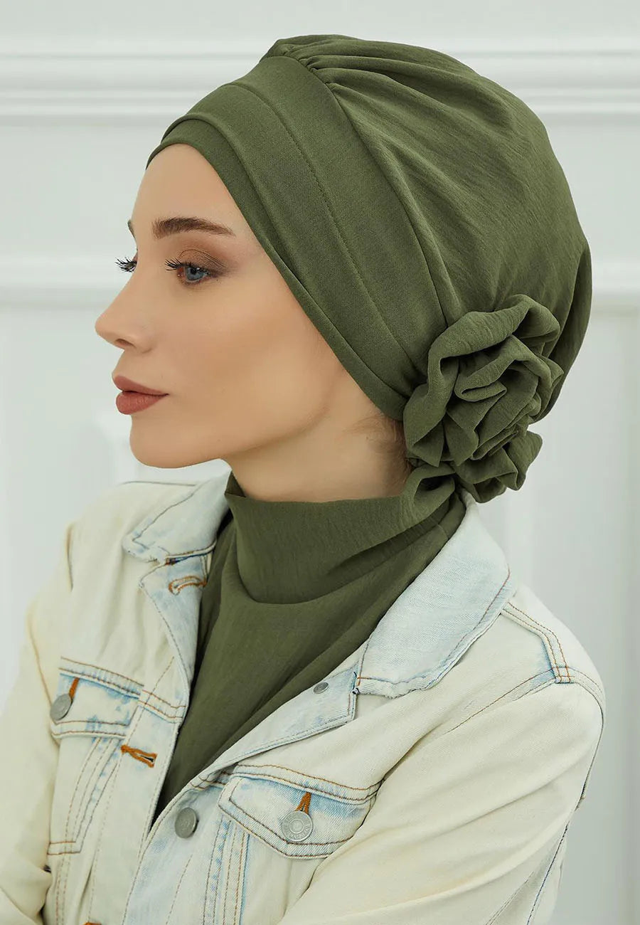 Islamic Hat Hijabs For Woman Trendy Flower Headscarf Undercap Bonnet Women Muslim Turban Hat Ladies Head Wrap Bandana Skullcap