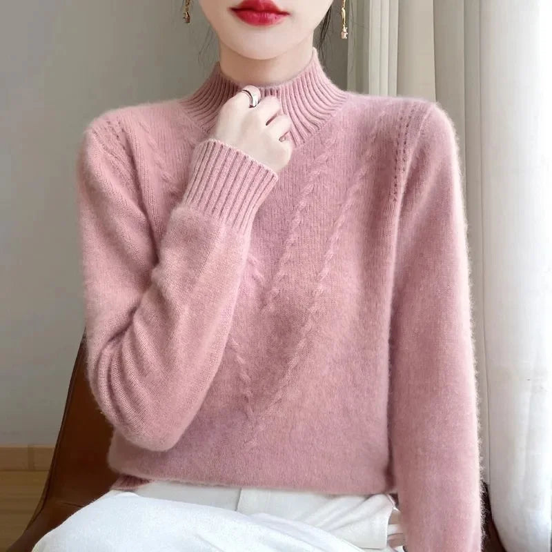 Sweater Women Knitted Sweater Turtleneck Long Sleeve Pullovers Autumn Winter Clothing Warm Jumper Tops