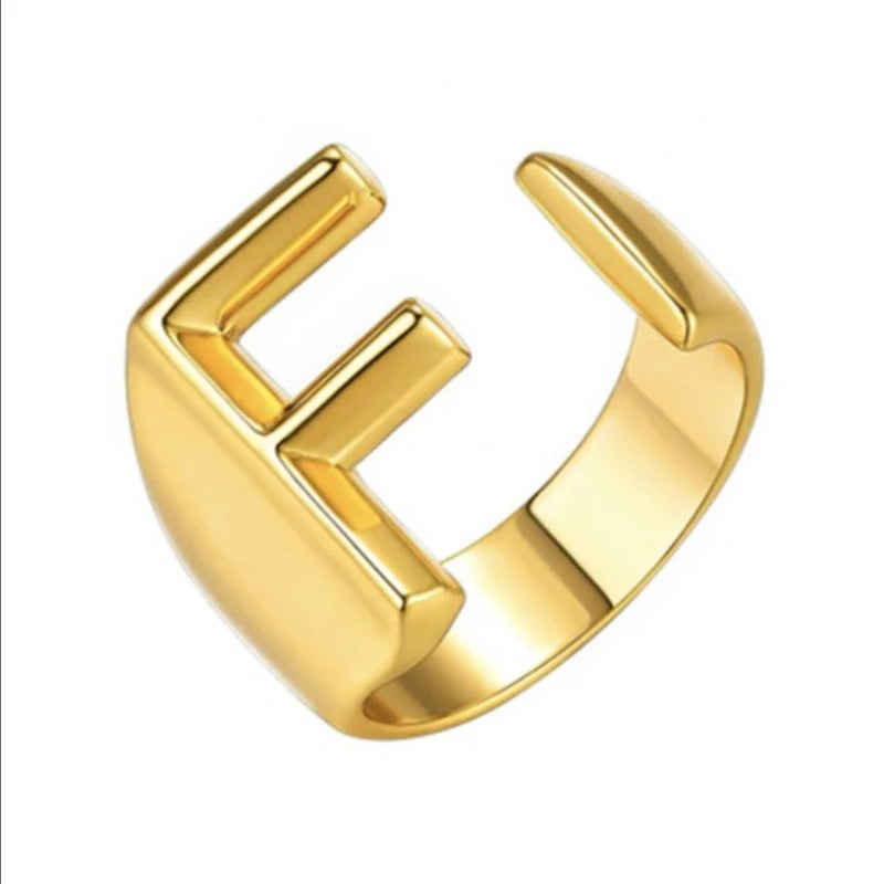 26 English Letter Ring Opening Adjustable Female Personality Internet Celebrity Ring Fashion Jewelry Couple Mother's Day Gift