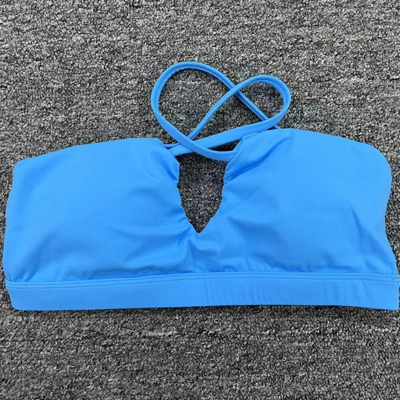 Women's Yoga Bra - Running Cross Back Breathable Naked Feel Sports Fitness Bra  for Yoga Running Gym Top