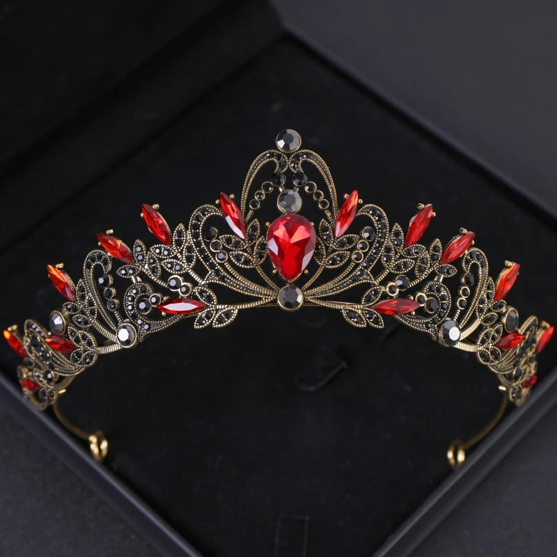 Bridal Headwear Gold-Colour Women's Full Of Classical Temperament Wedding Crown Girl Birthday Dazzling Tiaras