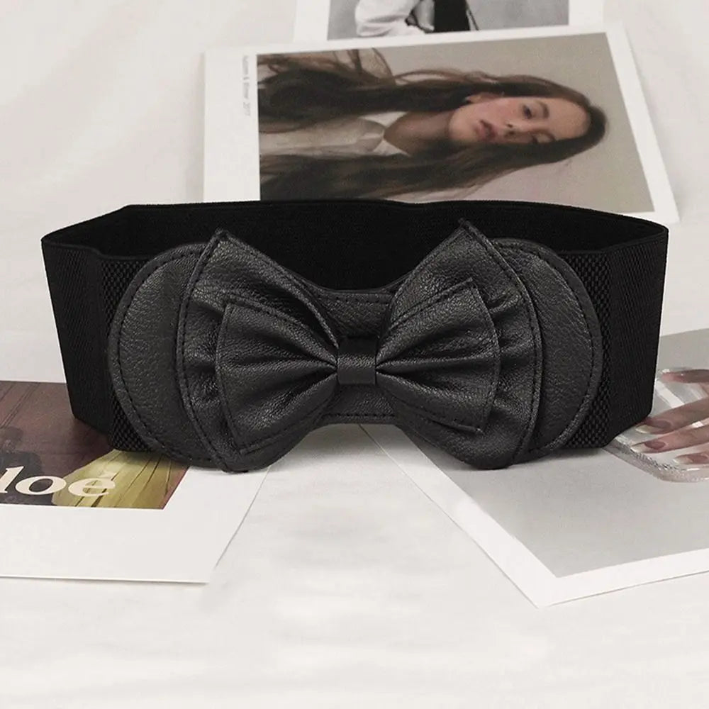 Women Big Bow Waistband Elastic Wide Stretch Waist Belt New Designer Belts Straps for Girls Clothes Accessories Lady Dress Belt