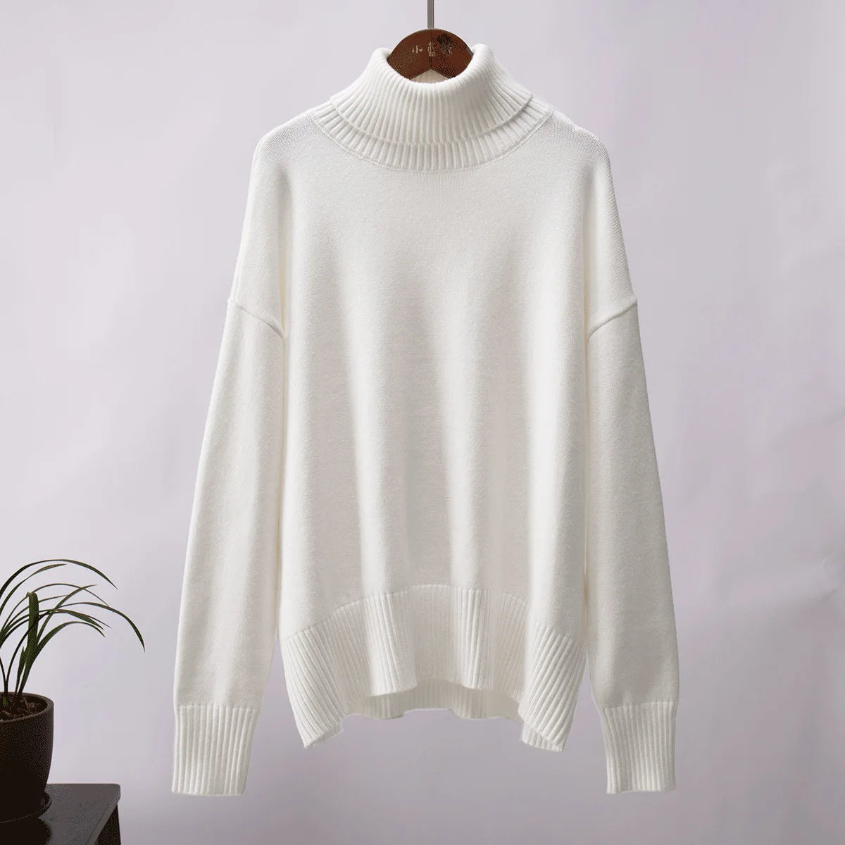 Sweater for Woman Autumn Winter New High Neck Thickened Warmth Knitted Sweater Fashionable Casual Loose Sweaters Pullovers