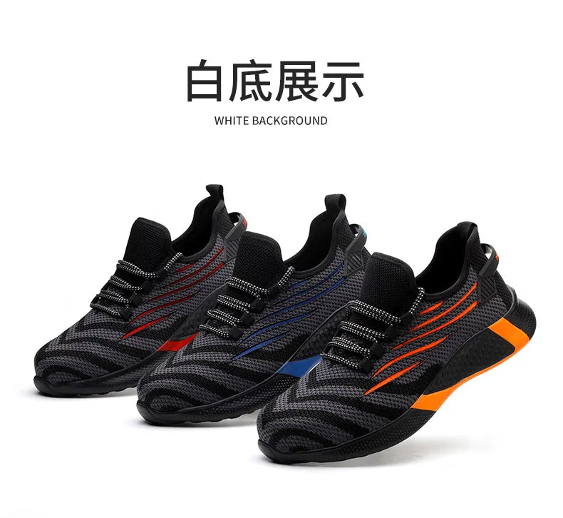 Men Work Safety Shoes Anti-puncture Working Sneakers Male Indestructible Work Shoes Men Boots Lightweight Men Shoes Safety Boots