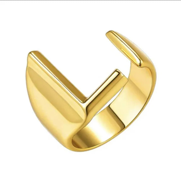 26 English Letter Ring Opening Adjustable Female Personality Internet Celebrity Ring Fashion Jewelry Couple Mother's Day Gift