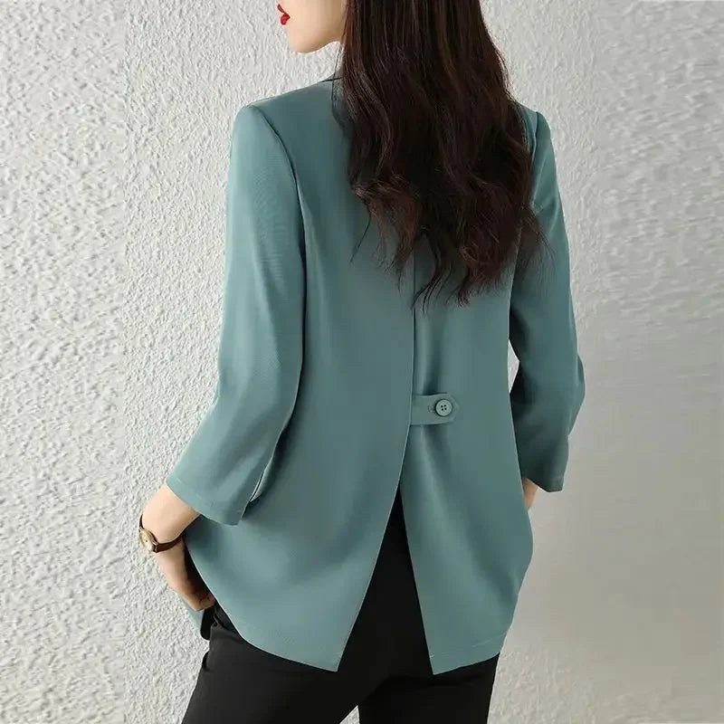 Blazer Woman Spring Autumn Thin Jacket Solid Outdoor Korean Style Coats for Women Tailoring High Quality Trend 2025 Outerwears